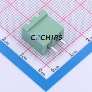 2ETYVC-5.0-02P-14-100AH Plug-in Terminal Block Through hole,P=5mm Connector Board-to-Board / Socket - Closed 1x2P 5mm Green - Product Image 2
