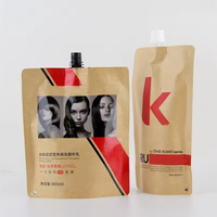 Sac de recharge écologique pochette à bec en papier kraft compostable pochettes d'emballage pour shampoing liquide