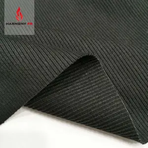 NFPA2112批发针织氨纶定制重量100% 棉1*1和2*2袖口阻燃罗纹面料