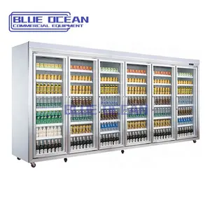 water chiller 6 door refrigerator showcase for drink