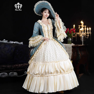 Vestido Medieval Renacentista Rococó para <span class=keywords><strong>Mujer</strong></span> QQWZ125, Vestido <span class=keywords><strong>de</strong></span> Princesa Gótica con Brocado, Vestido <span class=keywords><strong>de</strong></span> Época Gótica - Product Image 1