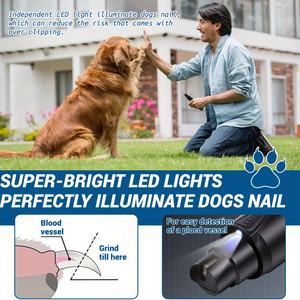 ペットネイルグラインダー低ノイズ & 振動LED充電式犬の爪ケアツールすべての品種のためのプラスチックペットスマートドッグネイルグラインダー - Product Image 5