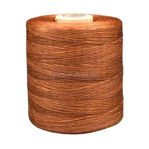 waxed string 1mm flat waxed cord ,waxed nylon flat cord brown color