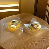 Assiette à dessert jetable en plastique de forme irrégulière style français, mini-bol à sauce, coupelle à sauce, assiette à gâteau, coupelle à sauce pour la sauce soja