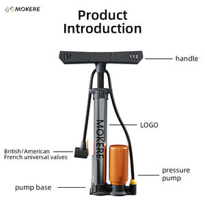 الأكثر مبيعًا مضخة دراجات نارية من الفولاذ الكربوني السميك على الطريق مع مقياس ضغط - Product Image 2