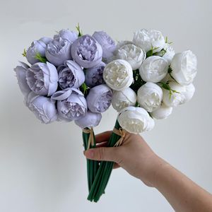 ช่อดอกโบตั๋นประดิษฐ์ 27 ดอก สีชมพู ดอกไม้ผ้าไหม สำหรับงานแต่งงาน ตกแต่งบ้าน - Product Image 3