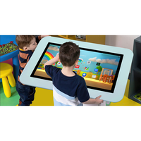Table interactive tactile pour enfants, avec écran tactile, en verre trempé, réglable en hauteur et en angle, 32 pouces, pour l'apprentissage et les jeux