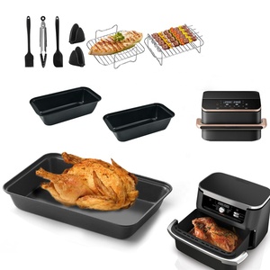 Kit de accesorios para freidora de aire de doble zona de 10L: moldes para hornear antiadherentes, rejilla para tostadas y rejilla de vapor para modelos Ninja/<span class=keywords><strong>Cosori</strong></span> de gran capacidad - Product Image 2