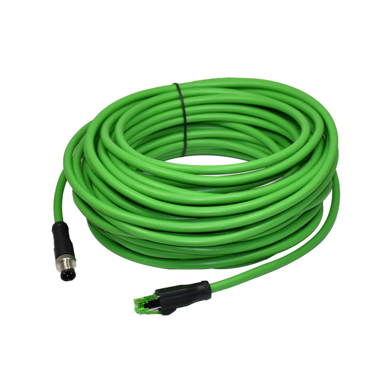 Cat 5e M12 To Rj45 Ethernet Cable IP67 IP68 Male To Female For Sensor Automation