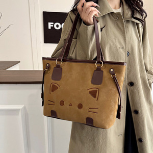 Tote Bag Large Capacity Brown Animal Pattern Water Resistant Everyday Commuter Bag For Women - Product Image 3