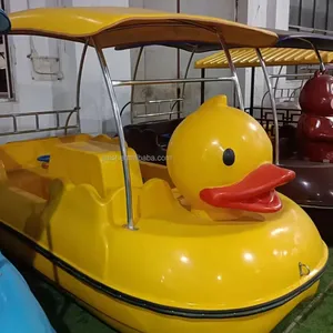 Canard jaune mignon pour enfants, bateau à pédales de dessin animé Bestyear en fibre de verre, bateau de plaisance électrique en caoutchouc pour 2 personnes