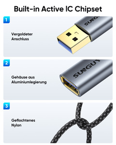 SUNGUY High Speed Nylon Braided Data <b>Cable</b> <b>cable</b> de carga Fast <b>Charging</b> USB <b>Cables</b> for Mobile Phone Latop - Product Image 5