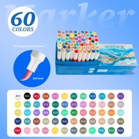 Marqueurs de peinture acrylique pour enfants, dessin, graffiti, bricolage, artisanat, peinture à base d'eau, pointe pinceau à séchage rapide, ensemble de stylos de peinture