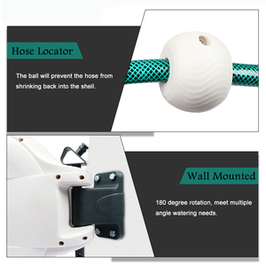 Automatic Shrink Pvc Hose Reel Wall <b>Mount</b> Abs Plastic Garden Water and Car Wash with 8 Modes Water <b>Spray</b> Nozzle - Product Image 4