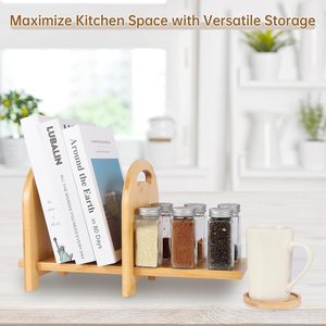 Estantería de Escritorio Expandible de Bambú, Librería y Organizador de Mesa de Fácil Montaje sin Herramientas, Estante Resistente para Escritorio de Oficina - Product Image 5