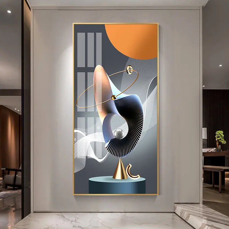 Moderne Eenvoudige Veranda Decoratie Geometrische Print Foto Poster Kristal Porselein 5d Diamant Abstracte Muurkunst Home Decor