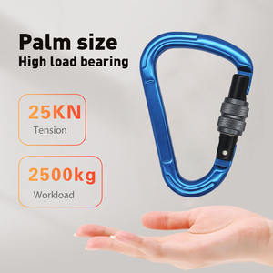 Jensan personnalisé <span class=keywords><strong>ultra</strong></span> léger 25kn D-Lock <span class=keywords><strong>mousqueton</strong></span> 7075 Aviation aluminium rappel matériel d'escalade pour l'exploitation minière - Product Image 2