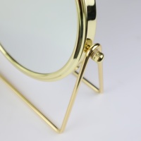 Miroir de maquillage de bureau rond Art Déco en verre de 7 pouces, double face, grossissement 1X/3X/5X/7X/10X, délicat et simple, doré