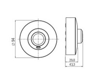 Sensor Radar Microwave 5.8GHz 360 Derajat 1200W 110-240VAC Deteksi Radius 2-30m Kontrol Lampu Plafon yang Dapat Disesuaikan