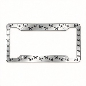 Marco de matrícula plateado pulido con cubierta cromada para placa de identificación de mascota, acabado brillante, soporte para matrícula, juego colgante para <span class=keywords><strong>Jeep</strong></span> Coupe - Product Image 4