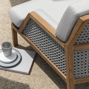 Ensemble canapé Love Seat moderne en bois de teck massif blanc Mobilier <span class=keywords><strong>d</strong></span>'extérieur écologique pour balcon et parc de villas - Product Image 2