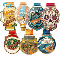 Medallas Personalizadas para Corredores de Maratón Virtual de 5K, 7K, 10K, 15K, 21.1K, 42K, 42.2K, Medallón Personalizado para Corredores de Carreras