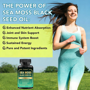 Suplemen Herbal Kapsul Ekstrak Bubuk Rumput Laut & Minyak Biji Hitam Halal Vegan Organik All in One Label Pribadi OEM Grosir - Product Image 5