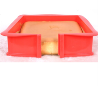 Moulure à ressort en silicone Moule à gâteau antiadhésif Moule en silicone et base en verre Outils à gâteau carrés