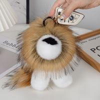 Jouets en peluche mignons de dessins animés, porte-clés lion en fourrure moelleuse, peluches douces, breloques de sac promotionnelles