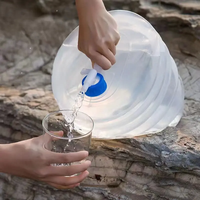 5/10/15L Seau à eau en plastique pliable sans BPA Récipient à eau transparent ultra léger