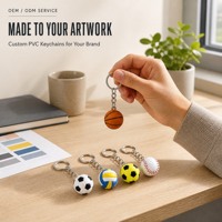 Porte-clés personnalisé en PVC pour ballons de sport, vente en gros OEM ODM, mini ballons de football, volley-ball, baseball, basketball, cadeau promotionnel