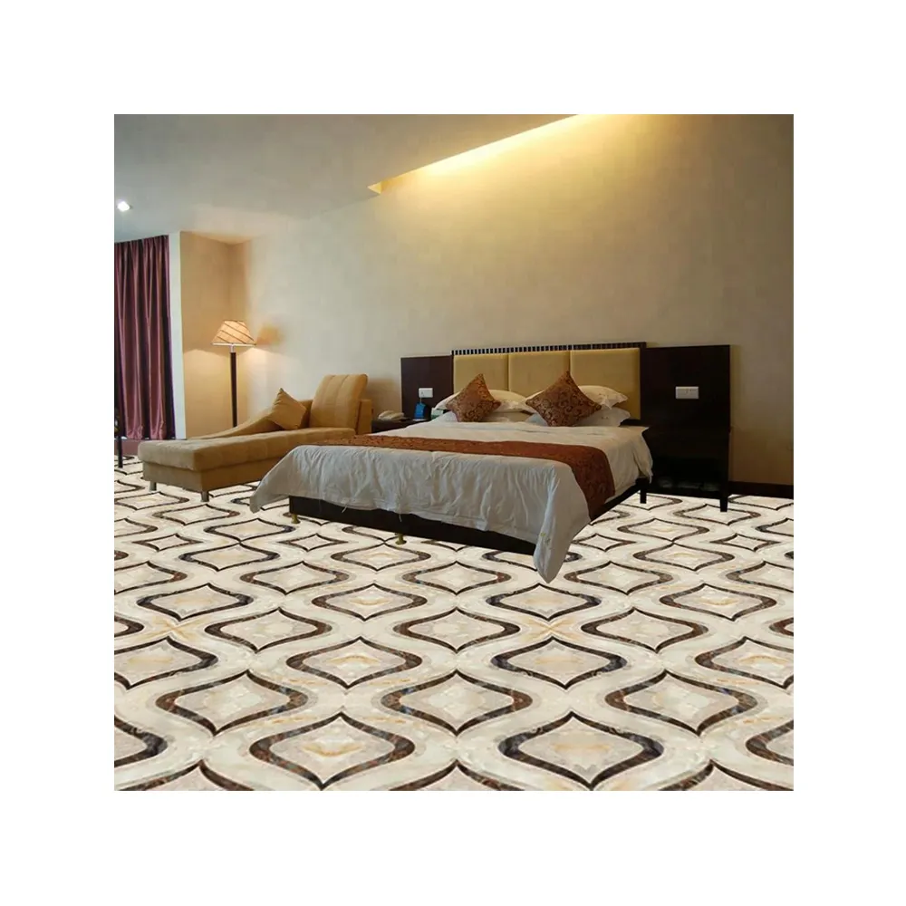 Modern Brown Color Marble Design 3d Floor Stickers For Interior Home Decoration