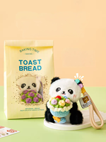 Porte-clés Bouquet Panda en Peluche, Fleur au Crochet Fait Main, Breloque de Sac Panda, Boîte Cadeau, Souvenir Culturel Chinois