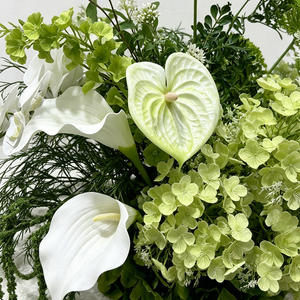 Arreglo Floral Realista de Hortensias y Anthurium Verde Musgo Natural, en Seda, para Decoración de Bodas, Banquetes y Regreso a Clases - Product Image 4