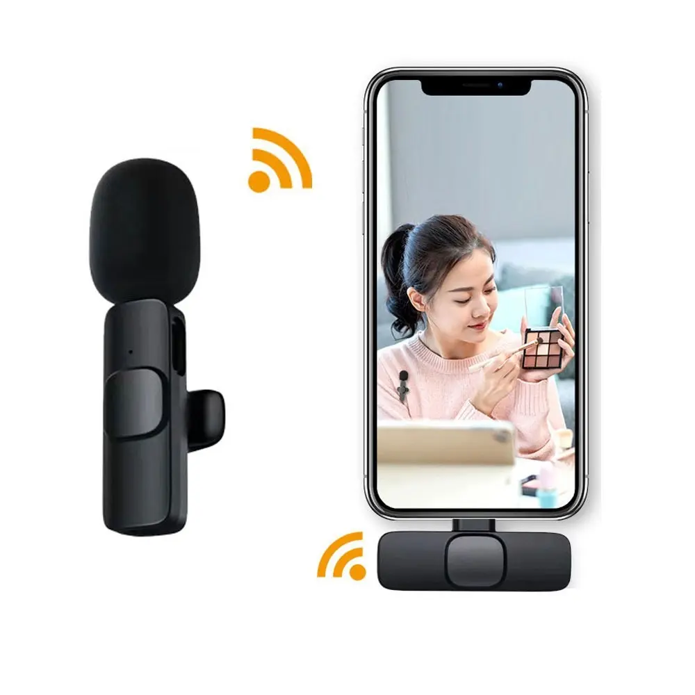 M21 Mikrofon Siaran Langsung Lavalier 2.4G Nirkabel Kursus Web Luar Ruangan Wawancara Video Pendek Perekam Video Tik Tok Penerima Suara