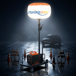 เสาไฟบอลลูน LED พกพา กำลังสูง 700 วัตต์ พร้อมรถเข็น สำหรับไซต์ก่อสร้าง งานถนน ไฟส่องสว่างกู้ภัยกลางคืน - Product Image 3