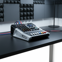 Console de mixage audio professionnelle TF 4 canaux avec 99 effets DSP, 2x300W, contrôleur DJ/console de mixage audio pour studio d'enregistrement et diffusion en direct