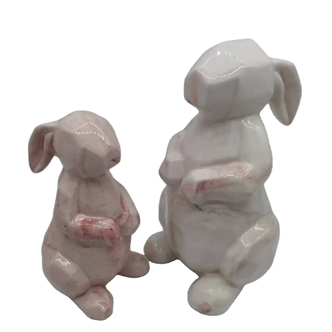 Statue ceramic small rabbits set2 ceramic for sale folk art and style Europe
