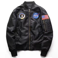 Hommes 100% Polyester Stand Zipper Cartoon Front Pilot Jacket Automne Plus-Size Casual Windbreaker Bomber