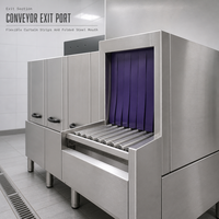 Lave-vaisselle linéaire 9-12m en acier inoxydable, convoyeur, 2500-5000 services/heure, machine industrielle pour cantines et cuisines