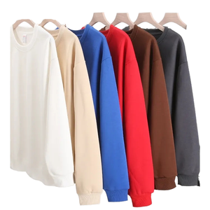 420G Bông Unisex Lông Cừu Vải Biểu Tượng Đồ Họa In Thêu Quá Khổ Đồng Bằng Tùy Chỉnh <span class=keywords><strong>Crewneck</strong></span> Người Đàn Ông Áo Nỉ Mens Áo Len - Product Image 2