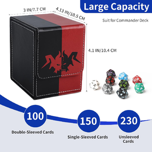 カードYugioh Tcgカスタムアート印刷カラーデッキボックス付きハイエンドデザインパテント2窓PUレザー100 + カード - Product Image 2