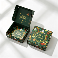 Boîte d'expédition de Noël recyclable en usine, personnalisée avec impression intégrale, motif Père Noël, pour cadeaux de fêtes