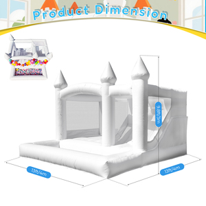 Castillo Inflable Comercial <span class=keywords><strong>de</strong></span> PVC Blanco <span class=keywords><strong>de</strong></span> 13x13x10 Pies con Tobogán y Piscina <span class=keywords><strong>de</strong></span> Pelotas <span class=keywords><strong>para</strong></span> Bodas/<span class=keywords><strong>Cumpleaños</strong></span>/Fiestas/Decoraciones - Product Image 2