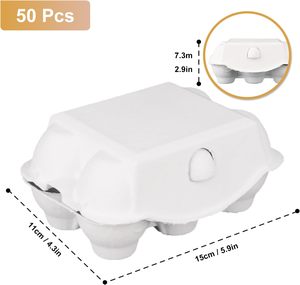 Paquete de 6 Cajas de Huevos Desechables, Contenedor Vacío de Cartón Grueso, Pulpa Natural, Bandeja para Huevos - Product Image 5