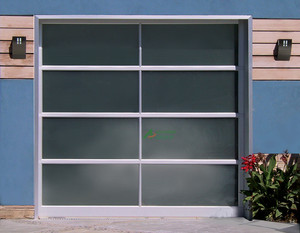 <span class=keywords><strong>Porte</strong></span> <span class=keywords><strong>de</strong></span> <span class=keywords><strong>garage</strong></span> moderne <span class=keywords><strong>motorisée</strong></span> en verre étanche <span class=keywords><strong>avec</strong></span> cadre en alliage d'aluminium, surface finie, ouverture latérale électrique - Product Image 4