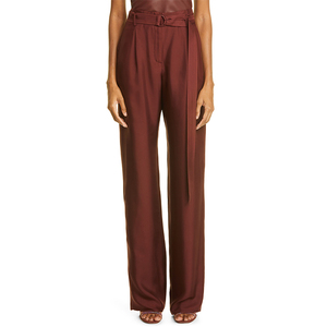 <span class=keywords><strong>Pantaloni</strong></span> da <span class=keywords><strong>donna</strong></span> <span class=keywords><strong>marroni</strong></span> con cintura larga a vita alta plissettata Casual produttore personalizzato - Product Image 1