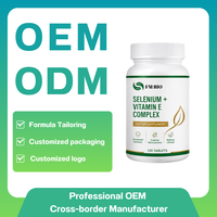 Tablet Kompleks Vitamin E Selenium, Suplemen Nutrisi Antioksidan, Dukungan Nutrisi Mineral Mikro Harian, Suplemen Diet, Label Pribadi OEM