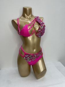 Conjunto de Lencería con Aros y Pedrería para Carnaval de Samba, Estilo Pasati, para Desfiles, Cabaret, Teatro de Broadway, Mardi Gras, Espectáculos de Las Vegas - Product Image 2