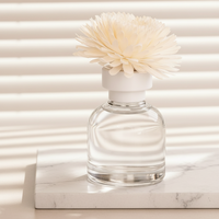 Diffuseur de parfum en rose et chrysanthème, fait main, en bois de Sola avec corde en coton, écologique, sans plomb, sans alcool